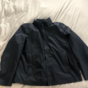 Nautica Navy blue windbreaker w/hideaway hood Sz Large